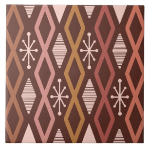 Azulejo De Cerâmica Colunas de Diamante de Idade Atômica Queimadas Lar