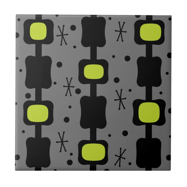 Azulejo De Cerâmica Colunas do Médio Retroativo Caixas de Caracteres (Frente)