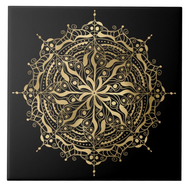azulejo de cerâmica com decor mandala elegante de  (Frente)