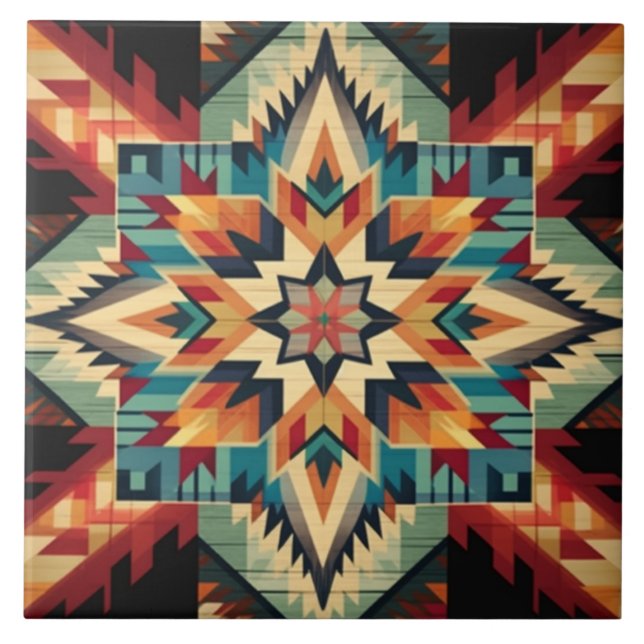 Azulejo de Cerâmica com Desenhos do Sudoeste/Astec (Frente)