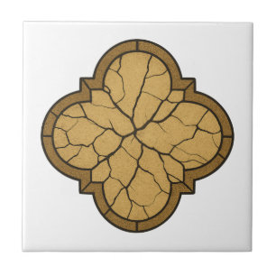 Azulejo de Cerâmica com Fenda Quatrefoil em Tons D