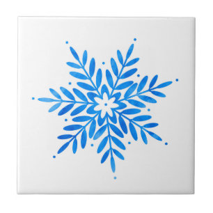 Azulejo de cerâmica com Floco de Neve Azul de Aqua