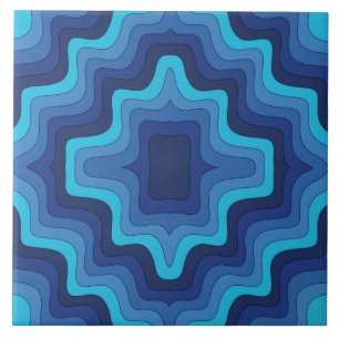 Azulejo de cerâmica com funky azul