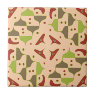 Azulejo de cerâmica com Gráfico Moderno Boho Retro