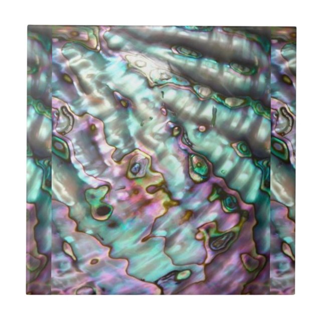 Azulejo de cerâmica com impressão de abalone / por (Frente)