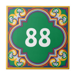 Azulejo De Cerâmica 💛 🧡 💚 com o número de casa Azulejos, Cera decor