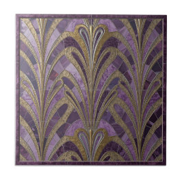 Azulejo de Cerâmica com Padrão Art Nouveau