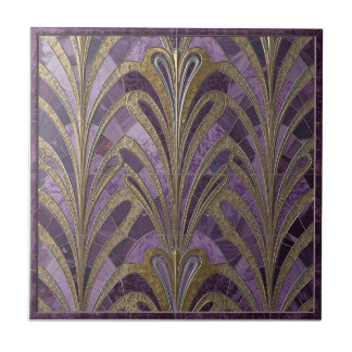 Azulejo de Cerâmica com Padrão Art Nouveau