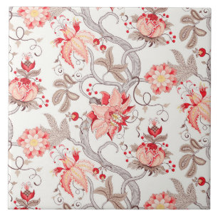 azulejo de cerâmica com padrão floral divertido