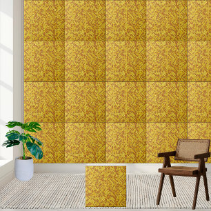 Azulejo de cerâmica com padrões geométricos tecido