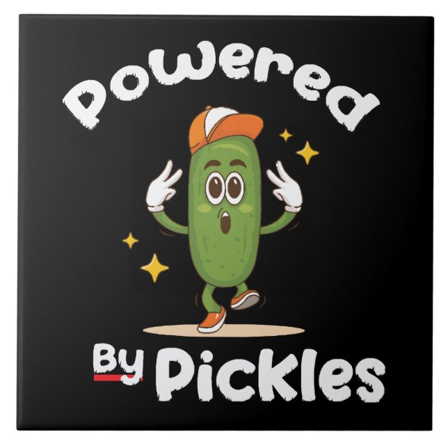 Azulejo De Cerâmica Com Poder de Picles Comida Picles Engraçado (Frente)
