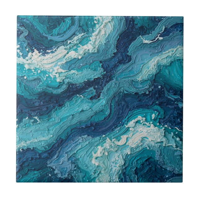 Azulejo de Cerâmica com Textura Abstrata de Onda d (Frente)