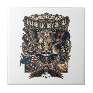 Azulejo De Cerâmica Comandante Patriótico Crânio Colonial Patriota Esc