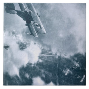 Azulejo De Cerâmica Combate aéreo na parte dianteira ocidental,