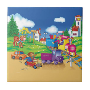 Azulejo De Cerâmica comboio e carro