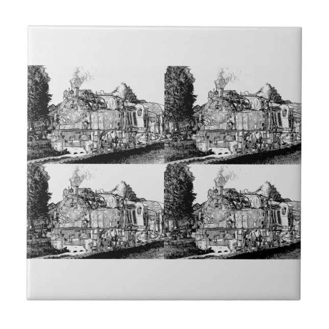 Azulejo De Cerâmica Comboios vitorianos a vapor (Frente)