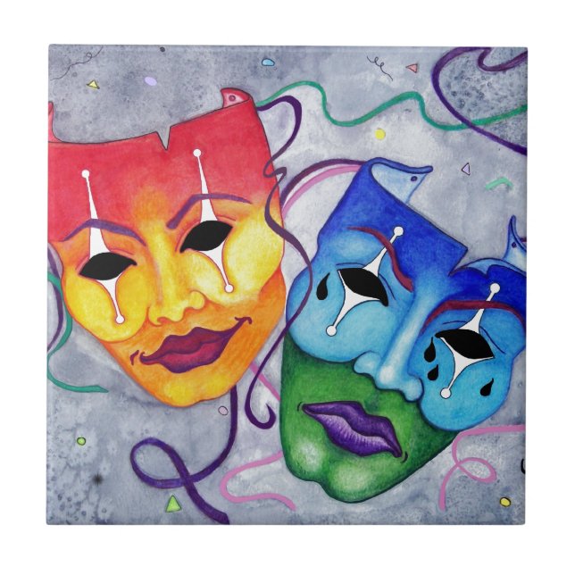 Azulejo De Cerâmica Comédia e Tragédia (Frente)