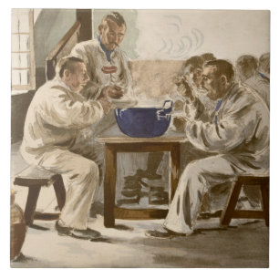 Azulejo De Cerâmica Comendo a sopa nas casernas, 'de L'Estampe Moder
