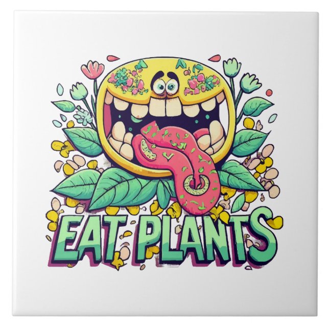 Azulejo De Cerâmica Comer Plantas (Frente)