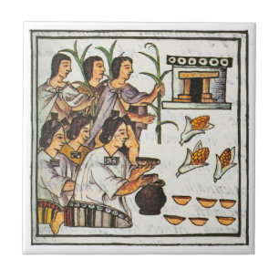 Azulejo De Cerâmica Comida Aztec