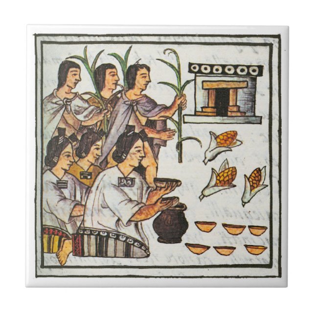 Azulejo De Cerâmica Comida Aztec (Frente)