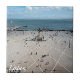 Azulejo De Cerâmica Commerce Square de cima em Lisboa, Portugal