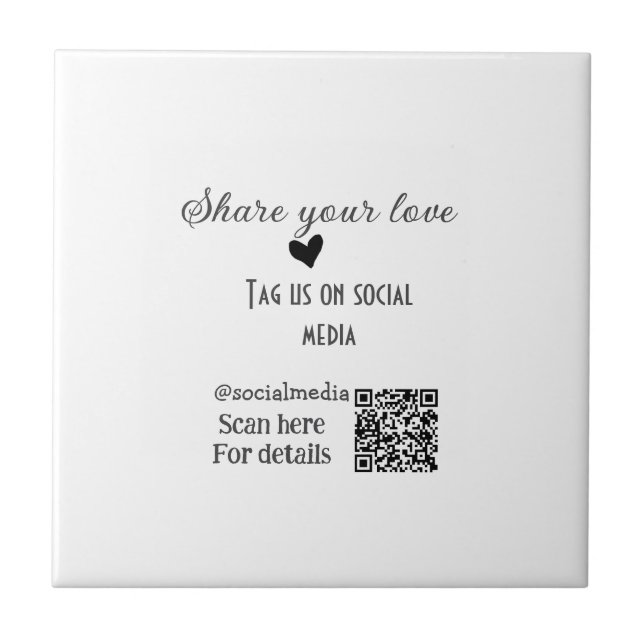 Azulejo De Cerâmica Compartilhe o código QR da verificação de amor e a (Frente)