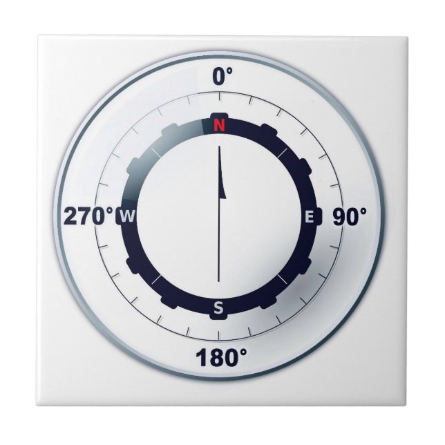 Azulejo De Cerâmica Compass de Navios Náuticos (Frente)