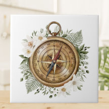 Compass Floral de Aquarela