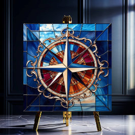 Azulejo De Cerâmica Compass Rosa com a borda de rolagem com a aparênci