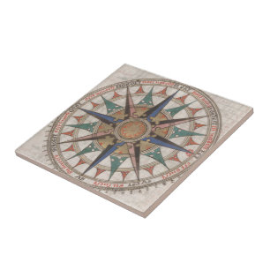 Azulejo De Cerâmica Compasso náutico histórico (1543)