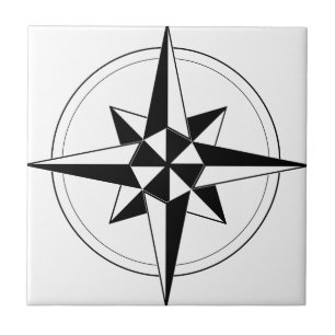 Azulejo De Cerâmica Compasso náutico preto
