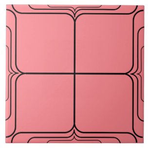 Azulejo De Cerâmica Complemento para Art Deco White Rose em rosa