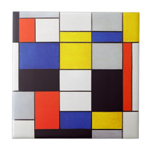 Azulejo De Cerâmica Composição A de Piet Mondrian - Digitalmente Avanç