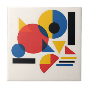 Azulejo De Cerâmica Composição Abstrata Geométrica Bauhaus