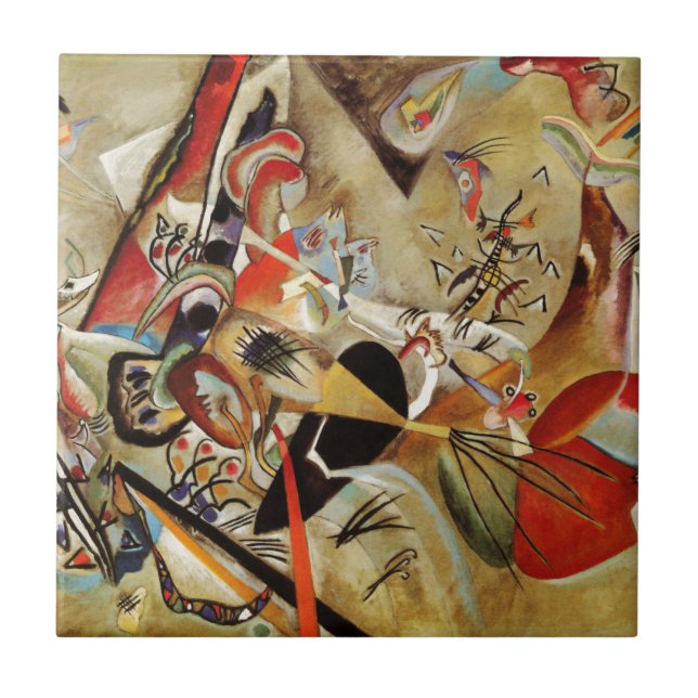 Azulejo De Cerâmica Composição Abstrato de Kandinsky (Frente)