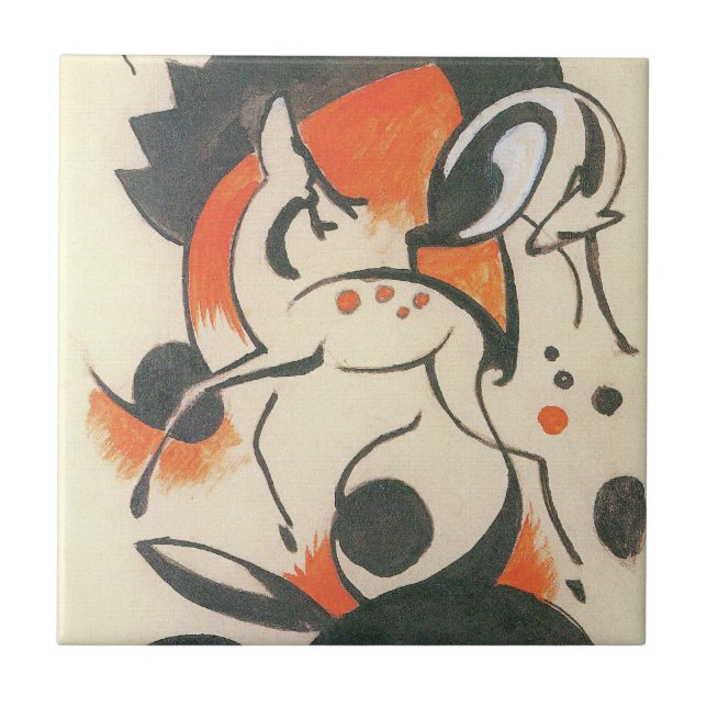 Azulejo De Cerâmica Composição com Dois Veados de Franz Marc (Frente)