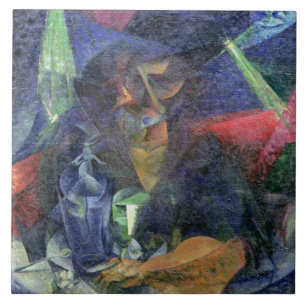 Azulejo De Cerâmica Composição com figura de uma mulher, 1912 (óleo