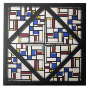 Azulejo De Cerâmica Composição com Janela com Vidro Colorido