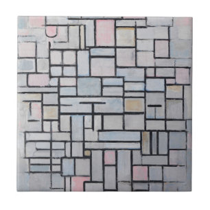Azulejo De Cerâmica Composição IV 1914 de Piet Mondrian