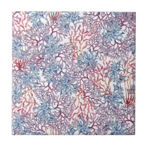 Azulejo De Cerâmica Composição Subaquática em Aquarela Série Design 5