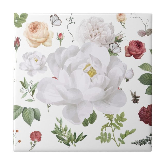 Azulejo De Cerâmica Compras Florais Perto de Mim (Frente)