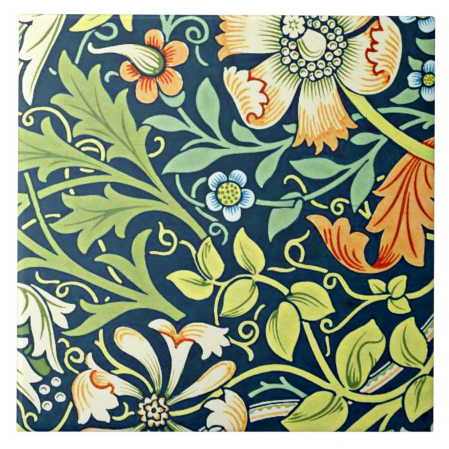 Azulejo De Cerâmica Compton, a William Morris pattern, (Frente)