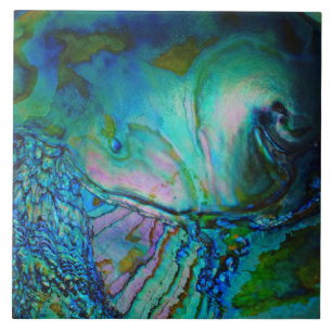 Azulejo De Cerâmica Concha de Abalone Azul