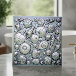 Azulejo De Cerâmica Conchas Metálicas Iridescentes ID1223