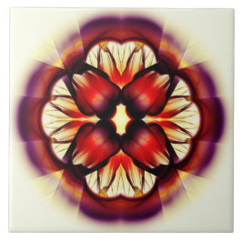 Azulejo De Cerâmica Condecoração floral vermelha flamenga