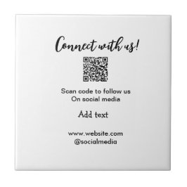Azulejo De Cerâmica Conectar-se a nós digitalizar código QR adicionar 