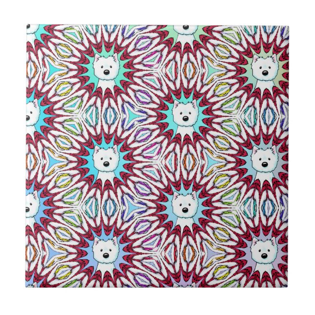 Azulejo De Cerâmica Conexão Arco-íris Westie  (Frente)