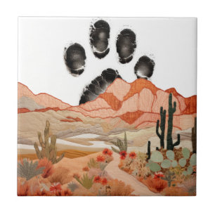 Azulejo De Cerâmica Configuração Ocidental de Mammouth Dog Paw