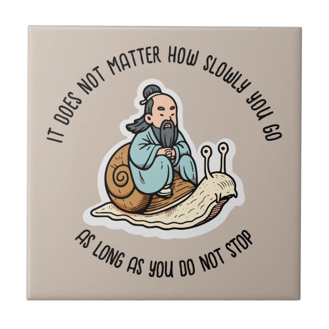 Azulejo De Cerâmica Confúcio e caracol (Frente)